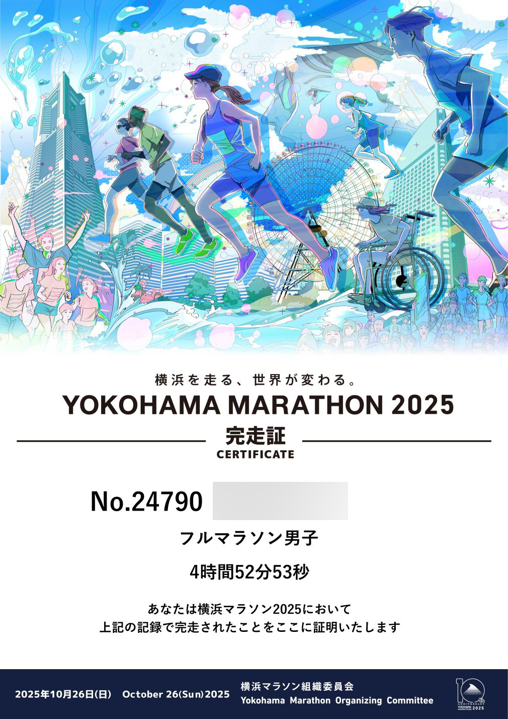 横浜マラソン2025完走、初マラソンの感想
